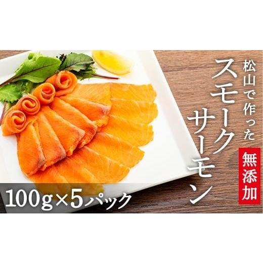 ふるさと納税 燻製 魚貝類 愛媛県 松山市 日付指定不可 2026年2月上旬より発送 2025年12月まで限定割引価格 松山で作った無添加スモークサーモン100g×5パ…