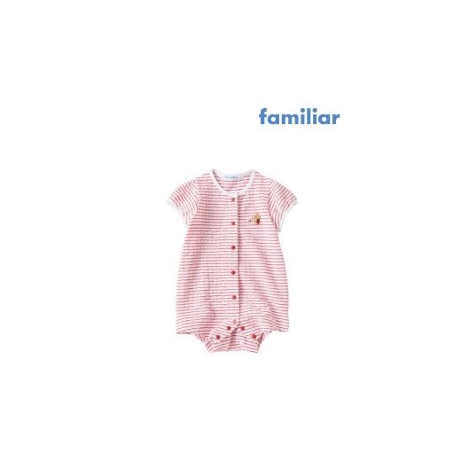 ふるさと納税 服 子ども 三重県 四日市市 袖付きロンパス ファミリア 70cm ピンク familiar ロンパス (150116) │綿100％ ロンパース コットン 日本製 子供服 …の画像