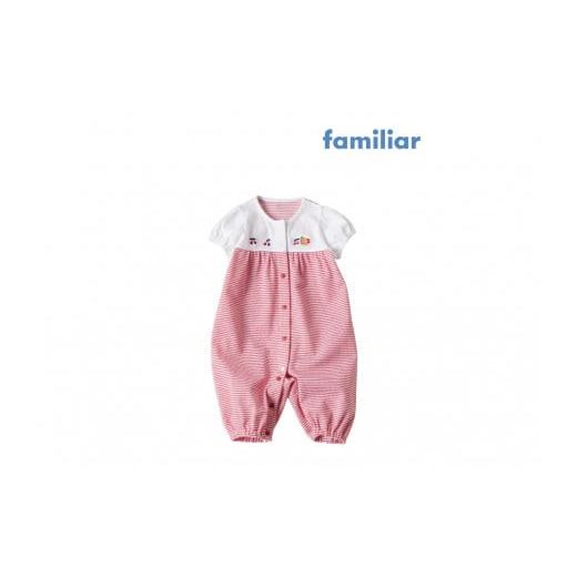 ふるさと納税 服 子ども 三重県 四日市市 ツーウェイオール(春夏)60cm レッド / ファミリア familiar (150150) 綿 コットン 半袖 通気性 綿100% 日本製 …
