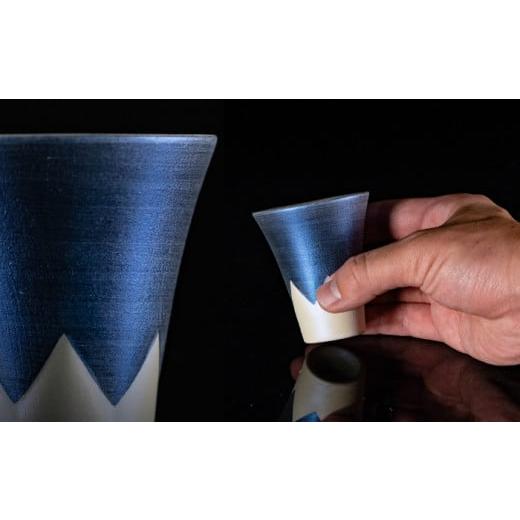 ふるさと納税 食器・グラス タンブラー 佐賀県 有田町  おみやげグランプリ観光庁長官賞 有田焼 麟Lin 富士山ショットグラス 2個セット (Blue \u0026 Purple) …の画像