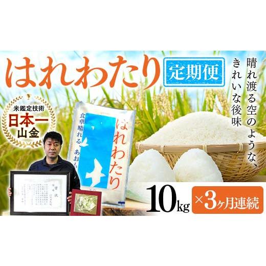 ふるさと納税 米 青森県 南部町  定期便 コメ鑑定技術日本一の山金 はれわたり 10kg×3ヶ月連続（令和7年産） 特A 白米 精米 米 お米 おこめ コメ 東北 青森県…の画像