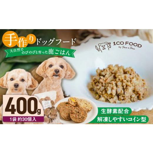ふるさと納税 加工品等 レトルト 福岡県 久留米市 1cofood 手作りドッグフード 鹿ごはん 400g×1袋_ドッグフード 手作り 鹿ごはん 選べる 内容量 400g × 1袋 …