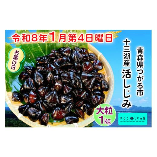 ふるさと納税 魚貝類 しじみ 青森県 つがる市 令和8年1月第4日曜日配達 さとうしじみ屋の十三湖産活しじみ(大粒1kg) 冷蔵 |十三湖産 青森 津軽 つがる しじ…