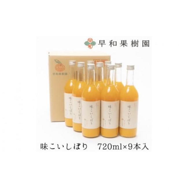 ふるさと納税 果汁飲料 みかん 和歌山県 有田市  早和果樹園 味こいしぼり（720ml×9本）（A961-1)の画像