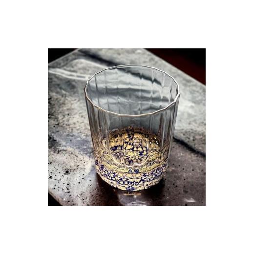 ふるさと納税 陶磁器・漆器・ガラス 和歌山県 海南市 ウィスキーグラス 花舞(瑠璃色) NF4 瑠璃