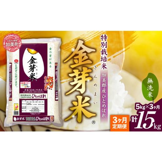 ふるさと納税 無洗米 宮城県 加美町 金芽米 定期便 無洗米 5kg × 3ヶ月 計 15kg 令和7年 米 特別栽培米 ひとめぼれ 宮城県 加美産 BG無洗米 宮城県 加美町 km…