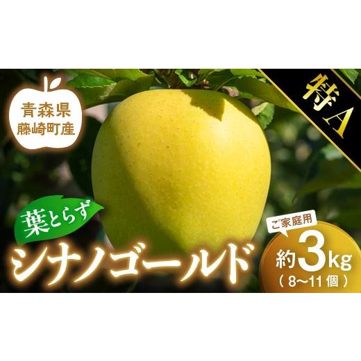 ふるさと納税 りんご 青森県 藤崎町  先行予約 葉とらず シナノゴールド 特A ご家庭用 約3kg (8〜11個) グランドアップル 青森りんご 林檎 リンゴ 葉取らずり…_1