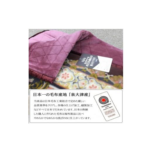 ふるさと納税 タオル・寝具 毛布 大阪府 泉大津市 カシミヤ・ウール混わた入り 新合繊アクリル マイヤー毛布 ダブル 1枚 ワイン N-CAK-1531の画像