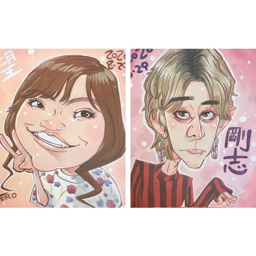 雑貨・日用品 絵画 熊本県 菊池市 特徴をしっかりとらえて似ている 似顔絵 1名分 1個 242×272 色紙サイズ 絵 水彩画 アート インテリア 絵画 【手彫り】 st…