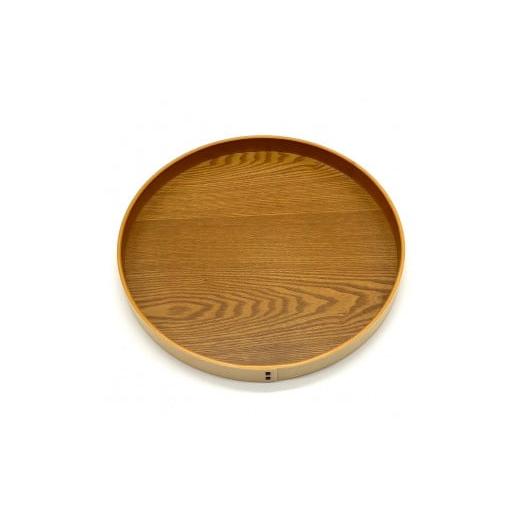 ふるさと納税 食器・グラス 和歌山県 高野町 [ライトブラウン]木製 お盆 曲げわっぱ カラー丸盆 まげわっぱ 紀州漆器[YS143] ライトブラウン