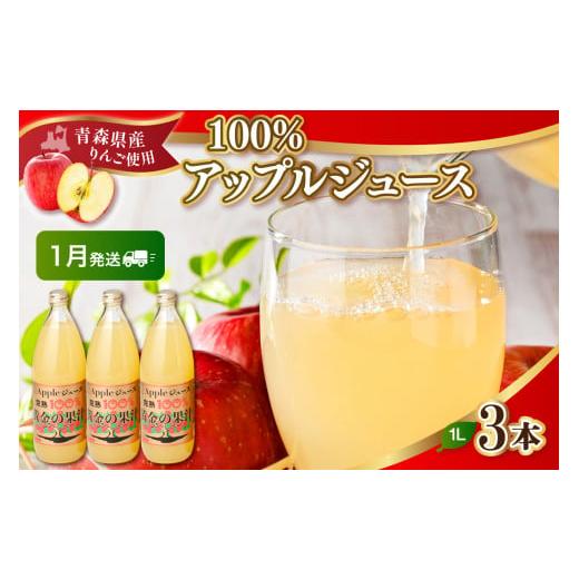 ふるさと納税 果汁飲料 りんご 青森県 五所川原市 2026年1月発送 青森県産完熟100%りんごジュース1L×3本 りんごジュースストレート 1L×3本 青森 完熟リン…