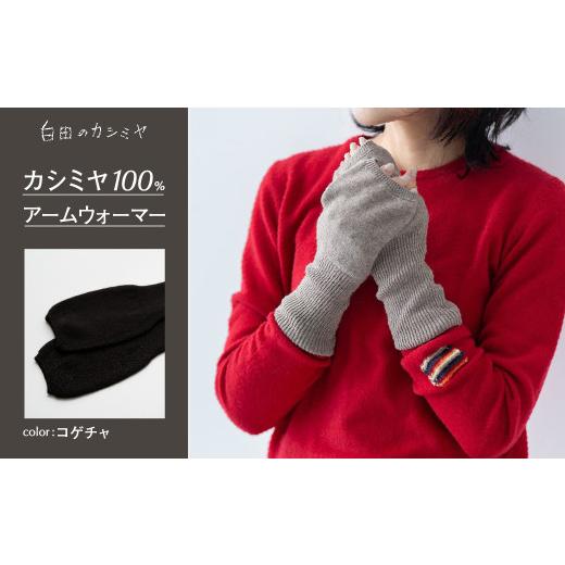 ふるさと納税 服 女 宮城県 加美町 アームウォーマー(コゲチャ) 白田のカシミヤ カシミア 小物 コゲチャ