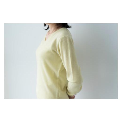 ふるさと納税 服 女 宮城県 加美町 Vネックプルオーバー 度詰(L.イエロー)女性用サイズ:L(40) 白田のカシミヤ L.イエロー L(40) サイズ