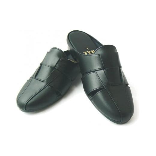 ふるさと納税 靴・スリッパ・下駄 徳島県 徳島市 日本製 ビジネスサンダル メンズ ブラック 1118 サイズ:L L