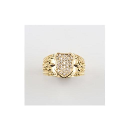 ふるさと納税 アクセサリー リング 山梨県 甲府市 [ 甲府ジュエリー ] サイズ:22号 K18 ダイヤ シールド/盾モチーフ メンズ リング 26089 サイズ:22号