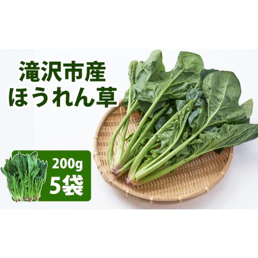 ふるさと納税 野菜類 岩手県 滝沢市 数量限定 岩手県産 ほうれん草 200g 5袋 約 1kg / 滝沢産業開発株式会社 旬 ほうれんそう ホウレンソウ サラダ おひたし …