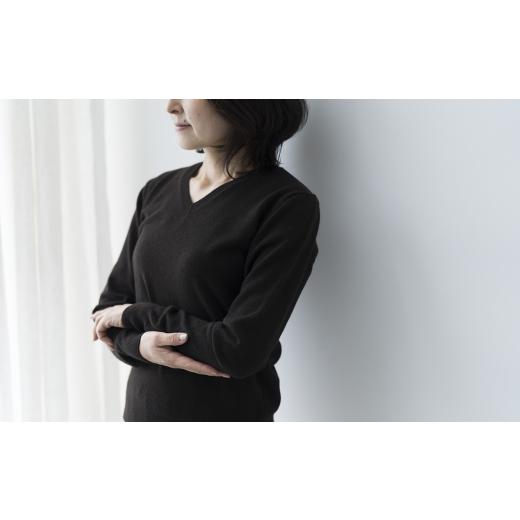ふるさと納税 服 女 宮城県 加美町 Vネックプルオーバー 度詰(コゲチャ)女性用サイズ:L(40) 白田のカシミヤ コゲチャ L(40) サイズ