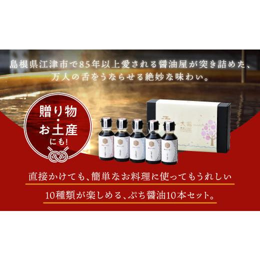ふるさと納税 醤油 濃口 島根県 江津市 店主おすすめ 大亀醤油 ぷち醤油5種(全100ml各1本)5本セット YS-19 ｜送料無料 大亀醤油 国産 ぷち醤油 醤油 しょうゆ …の画像