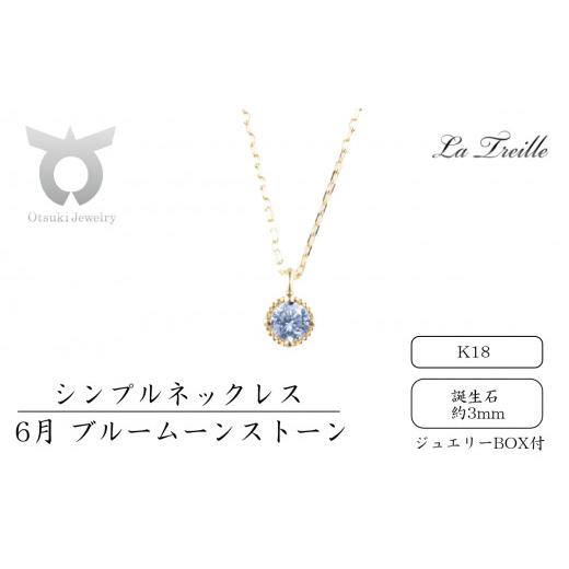 ふるさと納税 アクセサリー ネックレス 山梨県 大月市 シンプルネックレス K18 6月:ムーンストーン 6月:ムーンストーン