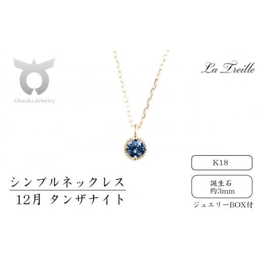 ふるさと納税 アクセサリー ネックレス 山梨県 大月市 シンプルネックレス K18 12月:タンザナイト 12月:タンザナイト
