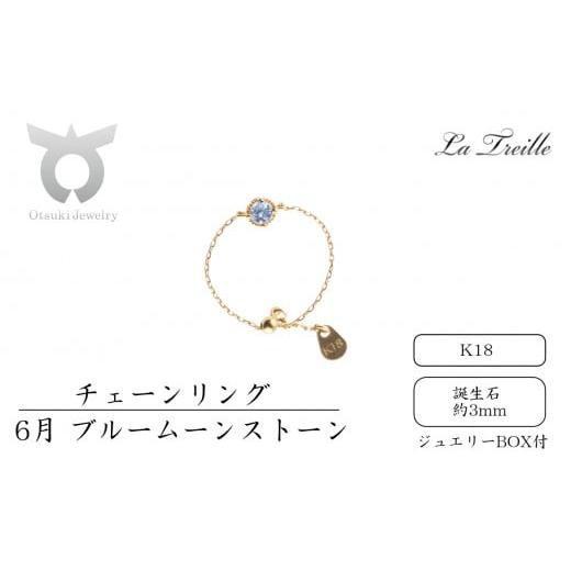ふるさと納税 アクセサリー リング 山梨県 大月市 チェーンリング K18 6月:ムーンストーン 6月:ムーンストーン
