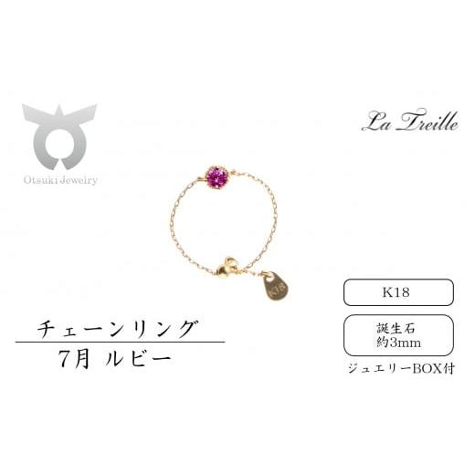 ふるさと納税 アクセサリー リング 山梨県 大月市 チェーンリング K18 7月:ルビー 7月:ルビー