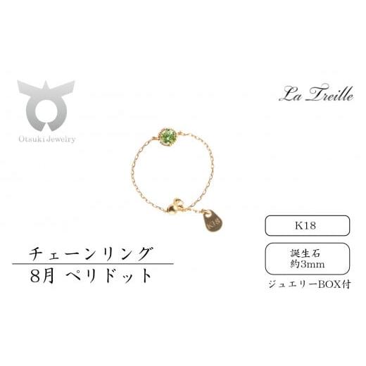 ふるさと納税 アクセサリー リング 山梨県 大月市 チェーンリング K18 8月:ペリドット 8月:ペリドット
