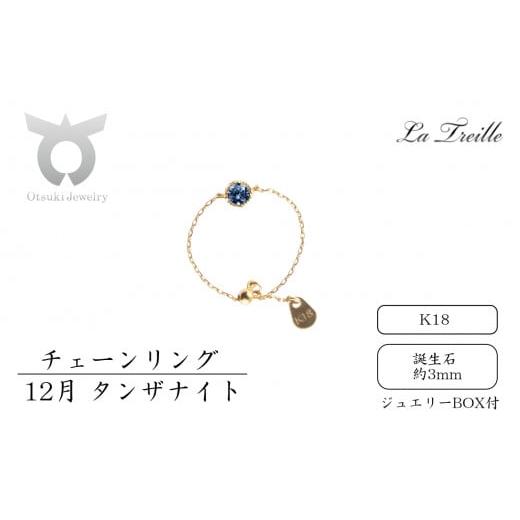 ふるさと納税 アクセサリー リング 山梨県 大月市 チェーンリング K18 12月:タンザナイト 12月:タンザナイト
