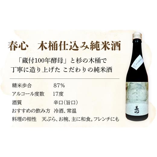 ふるさと納税 日本酒 純米酒 石川県 小松市 石川県産杉製の木桶で醸した純米酒 春心「生酒」500ml×6本 木桶 仕込み 日本酒 お酒 国産米 父の日 ギフト プレゼ…の画像