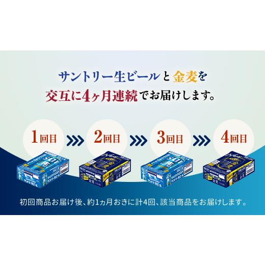 ふるさと納税 ビール 熊本県 嘉島町 FK7-0171 サントリー生ビール・金麦交互4回定期便 各350ml ×24本 ギフト 贈り物 酒 アルコールの画像