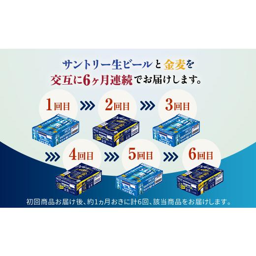 ふるさと納税 ビール 熊本県 嘉島町 FK7-0172 サントリー生ビール・金麦交互6回定期便 各350ml ×24本 ギフト 贈り物 酒 アルコールの画像