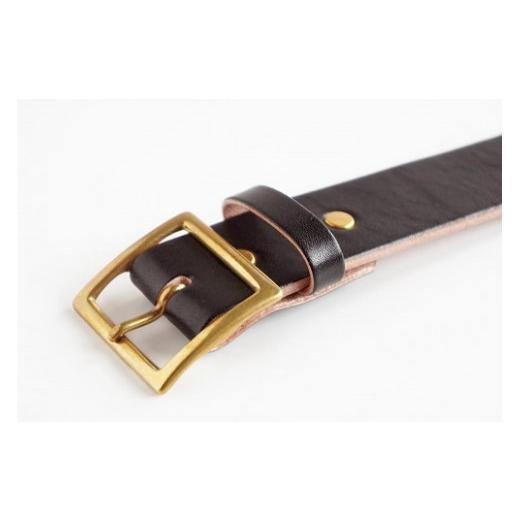 ふるさと納税 ファッション 岡山県 真庭市 E STREET LEATHER ベンズクラシック 4cm幅 茶芯革 極厚レザーベルト ブラック（30インチ 76.5cm） star005-1-01 30…の画像