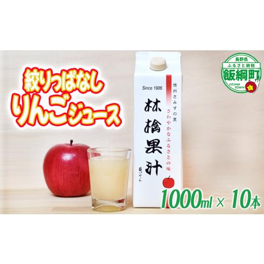 ふるさと納税 果汁飲料 りんご 長野県 飯綱町 紙パック 無添加 林檎果汁 りんごジュース 1000mL × 10本 果汁100% 一里山農園 エコファーマー 減農薬栽培 長…