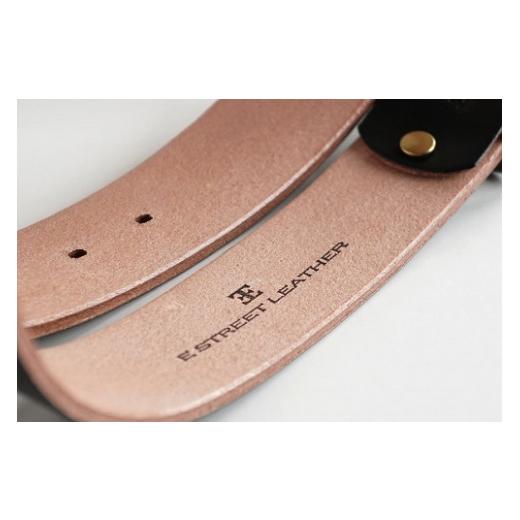 ふるさと納税 ファッション 岡山県 真庭市 E STREET LEATHER ベンズクラシック 4cm幅 茶芯革 極厚レザーベルト ブラック（38インチ 96.5cm） star005-5-01 38…の画像