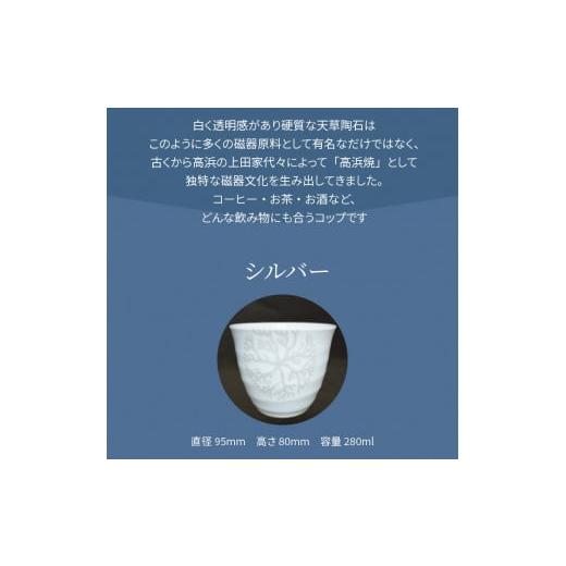 ふるさと納税 陶磁器・漆器・ガラス 熊本県 天草市 S026-182_天草 高浜焼 六兵衛フリーコップ(小) 海松紋3個（シルバー） シルバー3個セットの画像