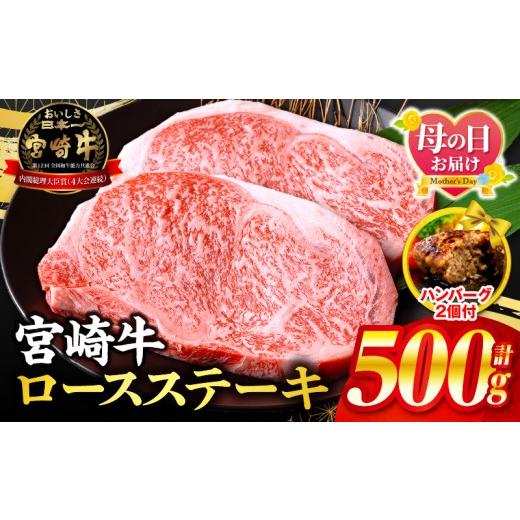 ふるさと納税 牛肉 ロース 宮崎県 宮崎市 母の日までにお届け 数量限定 畜産農家応援 宮崎牛ロースステーキ250g×2・国産牛ハンバーグ100g×2個_M132-014-PU3…