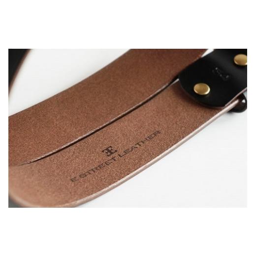 ふるさと納税 ファッション 岡山県 真庭市 E STREET LEATHER ホーウィン・クロムエクセル 茶芯革 レザーベルト ブラック（34インチ 86.5cm） star006-3-01 34…の画像