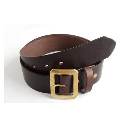 ふるさと納税 ファッション 岡山県 真庭市 star-7.E STREET LEATHER ホーウィン・クロムエクセル 4cm幅 レザーベルト ブラウン(40インチ101.5cm) 40インチ10…