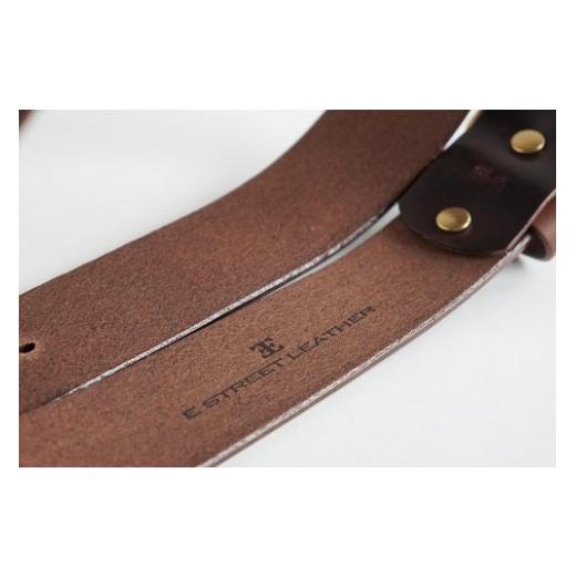 ふるさと納税 ファッション 岡山県 真庭市 E STREET LEATHER ホーウィン・クロムエクセル 4cm幅 レザーベルト ブラウン（40インチ101.5cm） star007-6-01 40イ…の画像