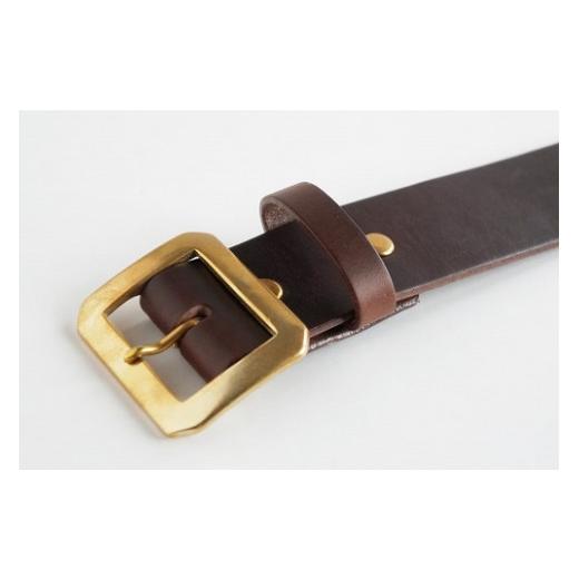 ふるさと納税 ファッション 岡山県 真庭市 E STREET LEATHER ホーウィン・クロムエクセル 4cm幅 レザーベルト ブラウン（40インチ101.5cm） star007-6-01 40イ…の画像