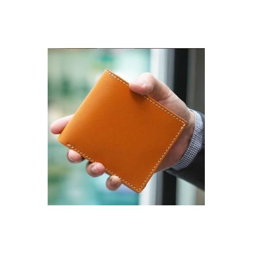 ふるさと納税 財布 福岡県 福岡市 2つ折り財布 キャメル 福岡市内製造 キャメル