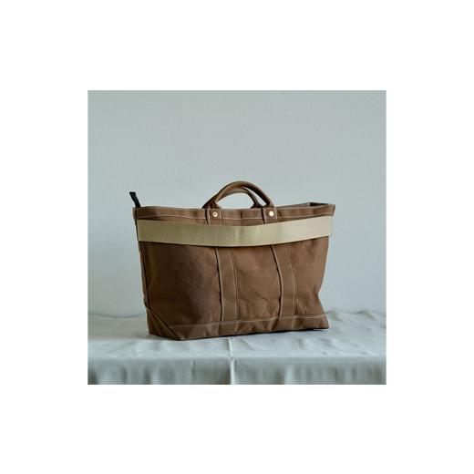 ふるさと納税 カバン トートバッグ 兵庫県 豊岡市 木の庄帆布 NEO TOTE BAG ネオトートバッグ KinoshoTRANSIT （スモークブラウン）の画像