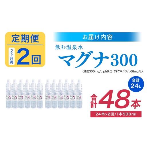 ふるさと納税 水・ミネラルウォーター 500mL〜999mL 大分県 竹田市  2ヶ月毎2回定期便 硬水ミネラルウォーターマグナ300 500ml 計48本 （24本×2回） 水 飲料 …_2