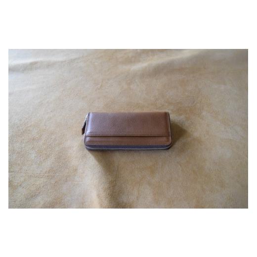 ふるさと納税 財布 京都府 綾部市 ラウンド本革長財布 コニャック×オリーバ イタリアンレザー ミネルバボックス 長財布 さいふ 財布 レザー イタリア革 レザ…の画像