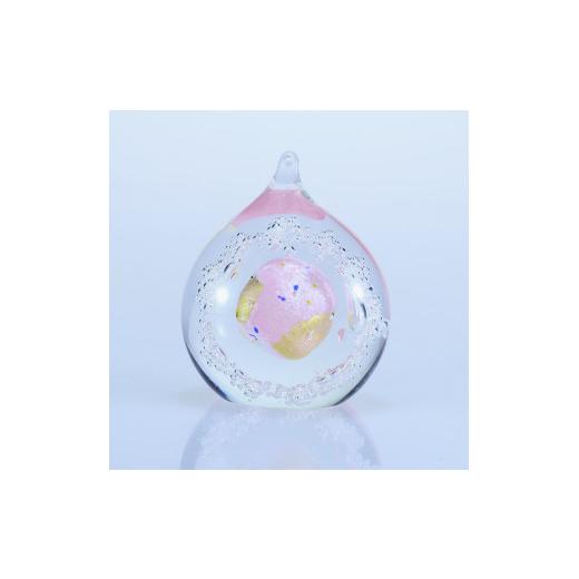 ふるさと納税 陶磁器・漆器・ガラス 宮崎県 綾町 オブジェ 金彩「しずく」（カラー：ピンク） グラスアート黒木 _A0004-003の画像