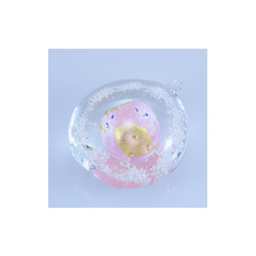ふるさと納税 陶磁器・漆器・ガラス 宮崎県 綾町 オブジェ 金彩「しずく」（カラー：ピンク） グラスアート黒木 _A0004-003の画像