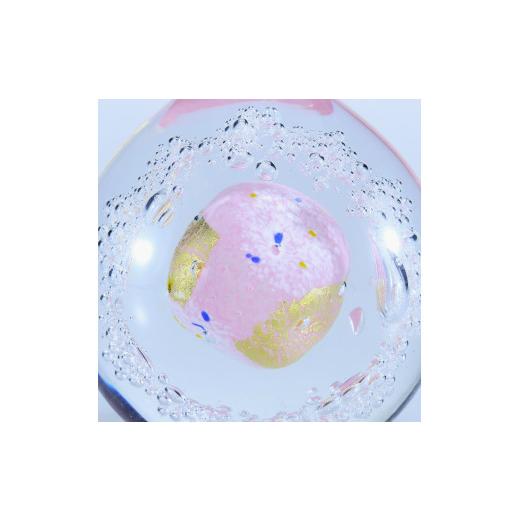 ふるさと納税 陶磁器・漆器・ガラス 宮崎県 綾町 オブジェ 金彩「しずく」（カラー：ピンク） グラスアート黒木 _A0004-003の画像