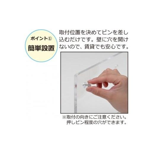 ふるさと納税 家具 インテリア・寝具・収納 和歌山県 海南市 アクリリック ウォールシェルフ Ｗ38浅型(2個組) 約幅38×奥行5×高さ18cm(1ヶ) 棚 ピン止め 賃貸…_3