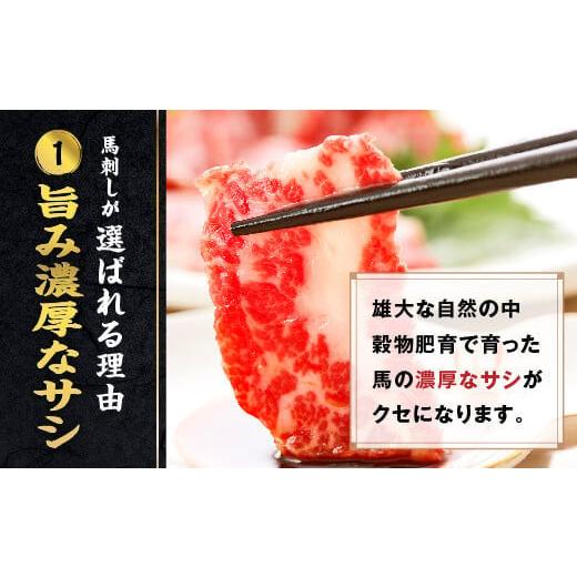 ふるさと納税 馬肉 熊本県 人吉市  6ヶ月定期便 熊本馬刺し 霜降りたっぷり500g 50g×10パック 専用醤油付き 霜降り 中トロ お取り寄せの画像