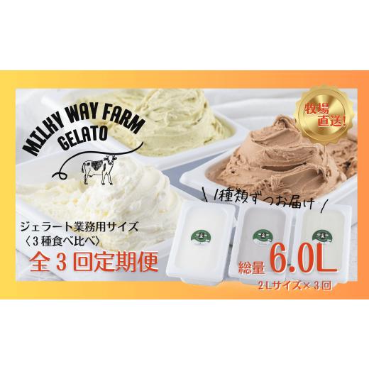 ふるさと納税 アイス・ヨーグルト ジェラート 長崎県 佐世保市 F188 《定期便》山中牧場「MILKY WAY FARM」ジェラート 業務用(２L)サイズ〈３種食べ比べ〉 ３…の画像